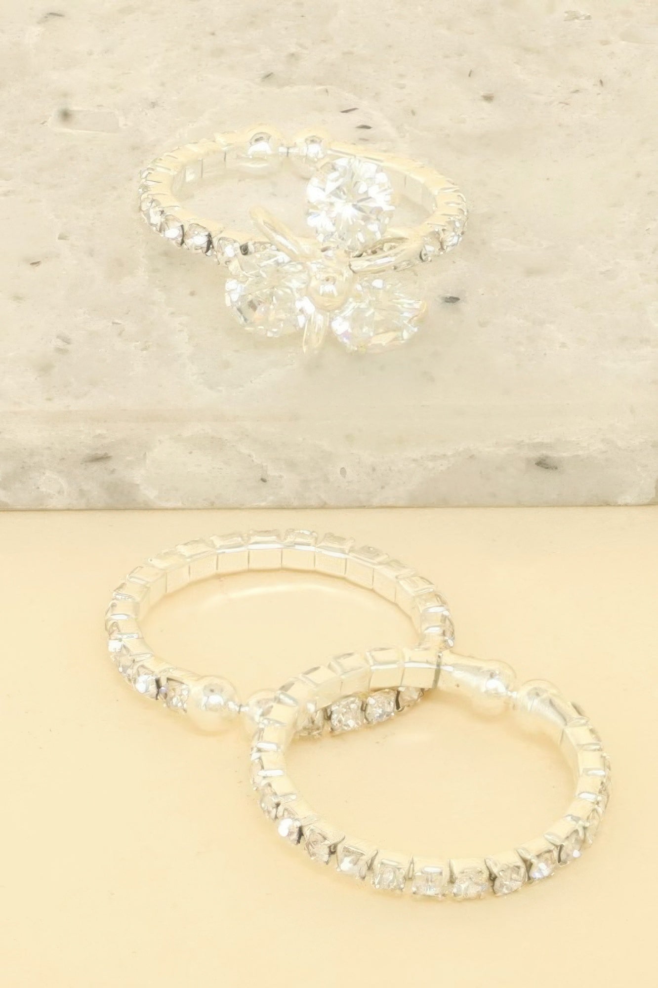 3pc Jeweled Adjustable Ring Set - Tigbul's Variety Fashion Shop
