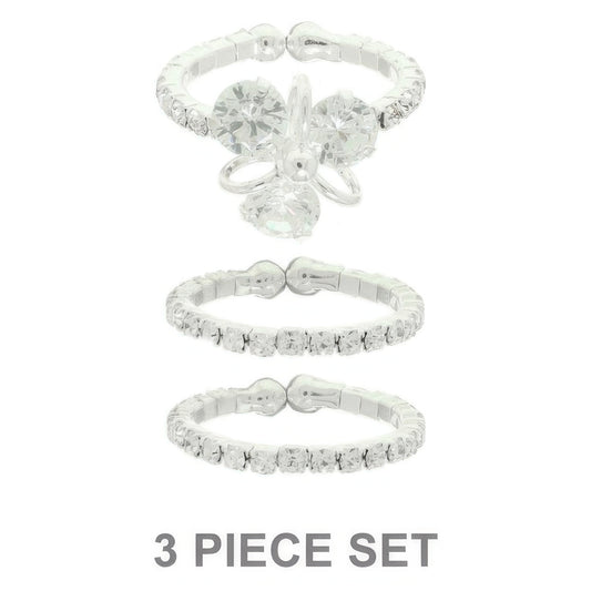3pc Jeweled Adjustable Ring Set - Tigbul's Variety Fashion Shop