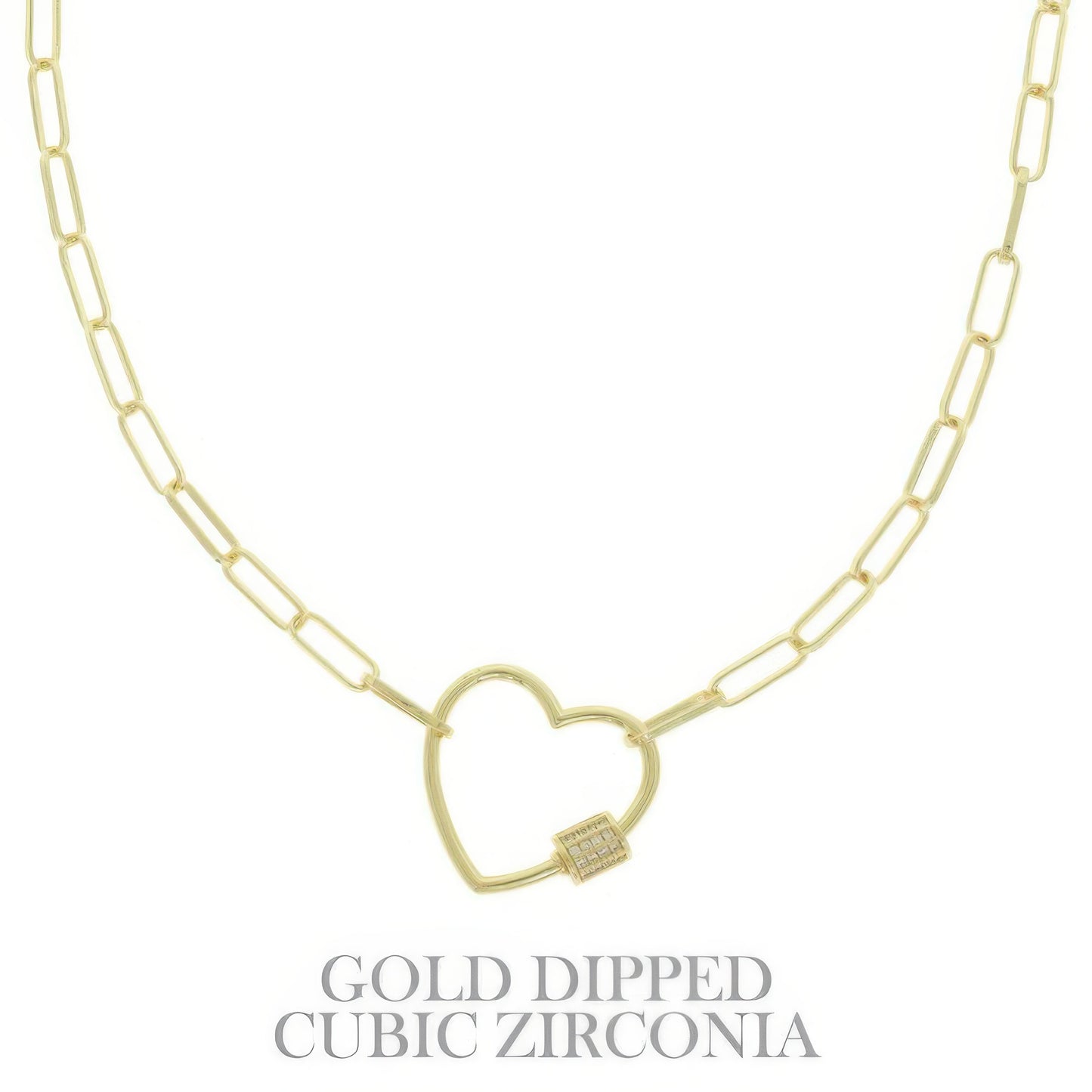 Gold Plated Heart Cutout Pendant Necklace - Tigbul's Variety Fashion Shop
