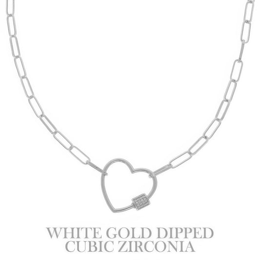 Gold Plated Heart Cutout Pendant Necklace - Tigbul's Variety Fashion Shop
