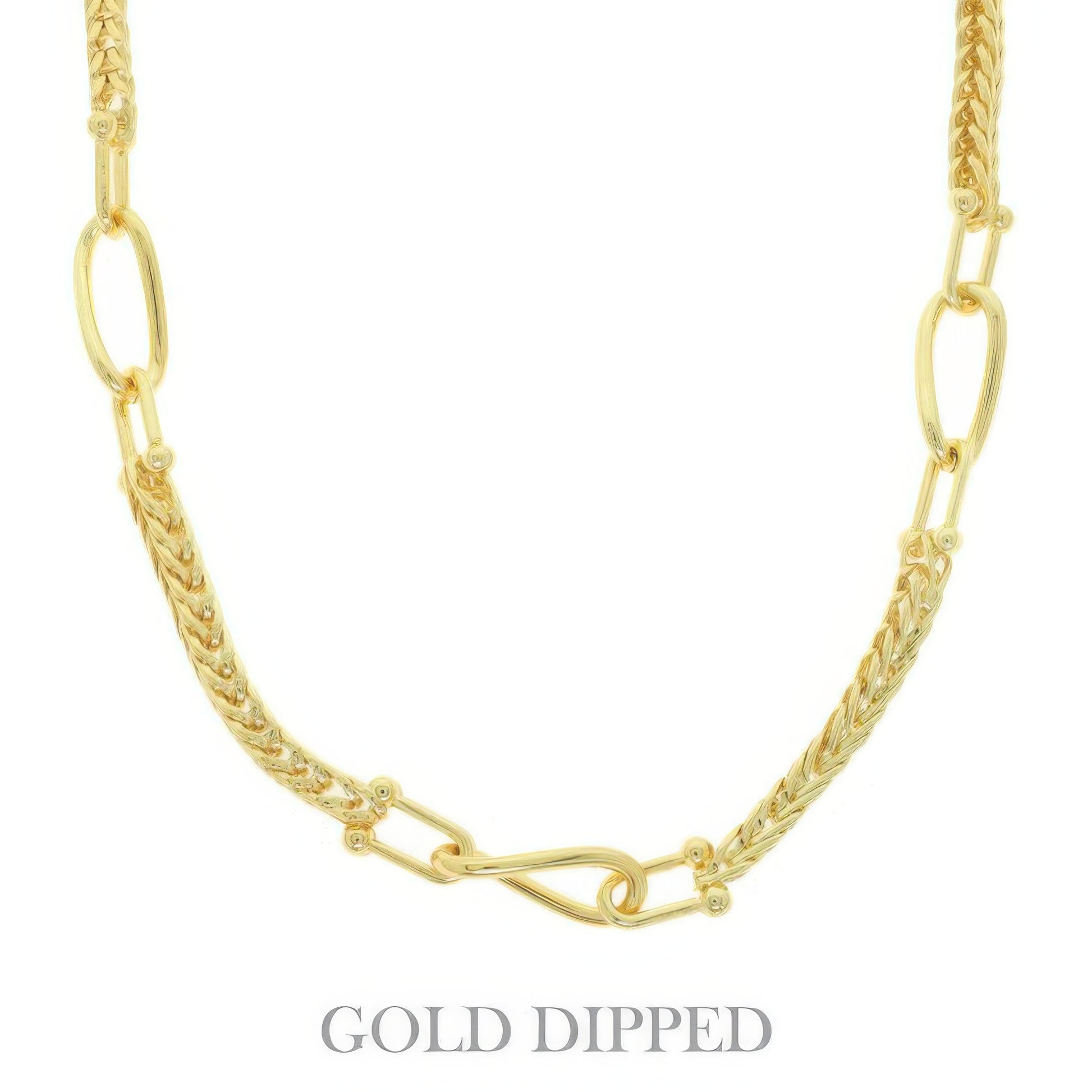 Gold-plated Oval Link Rope-style Chain Necklace - Tigbul's Variety Fashion Shop