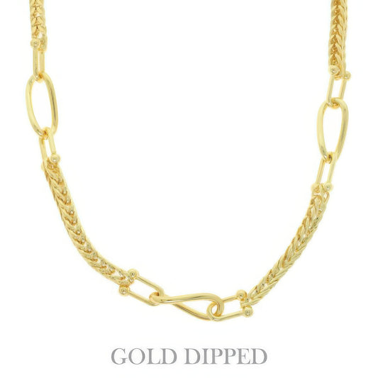 Gold-plated Oval Link Rope-style Chain Necklace - Tigbul's Variety Fashion Shop