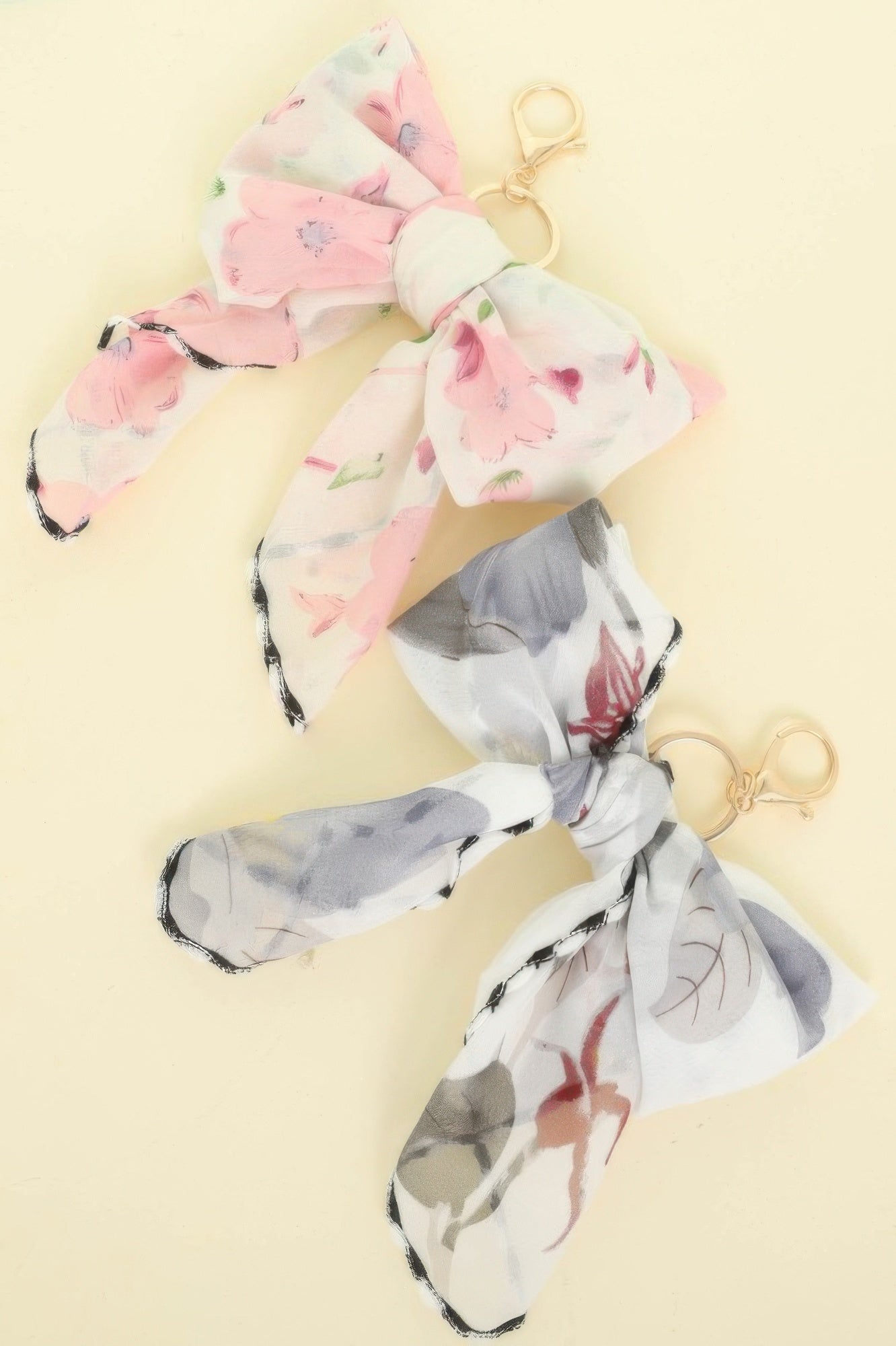 Floral Theme Scarf Bow Bag Charm Keychain - Tigbul's Variety Fashion Shop