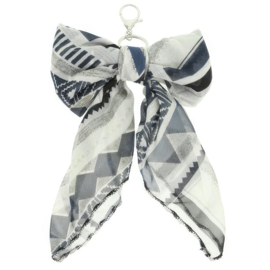 Rose Bloom Scarf Bow Bag Charm Keychain - Tigbul's Variety Fashion Shop