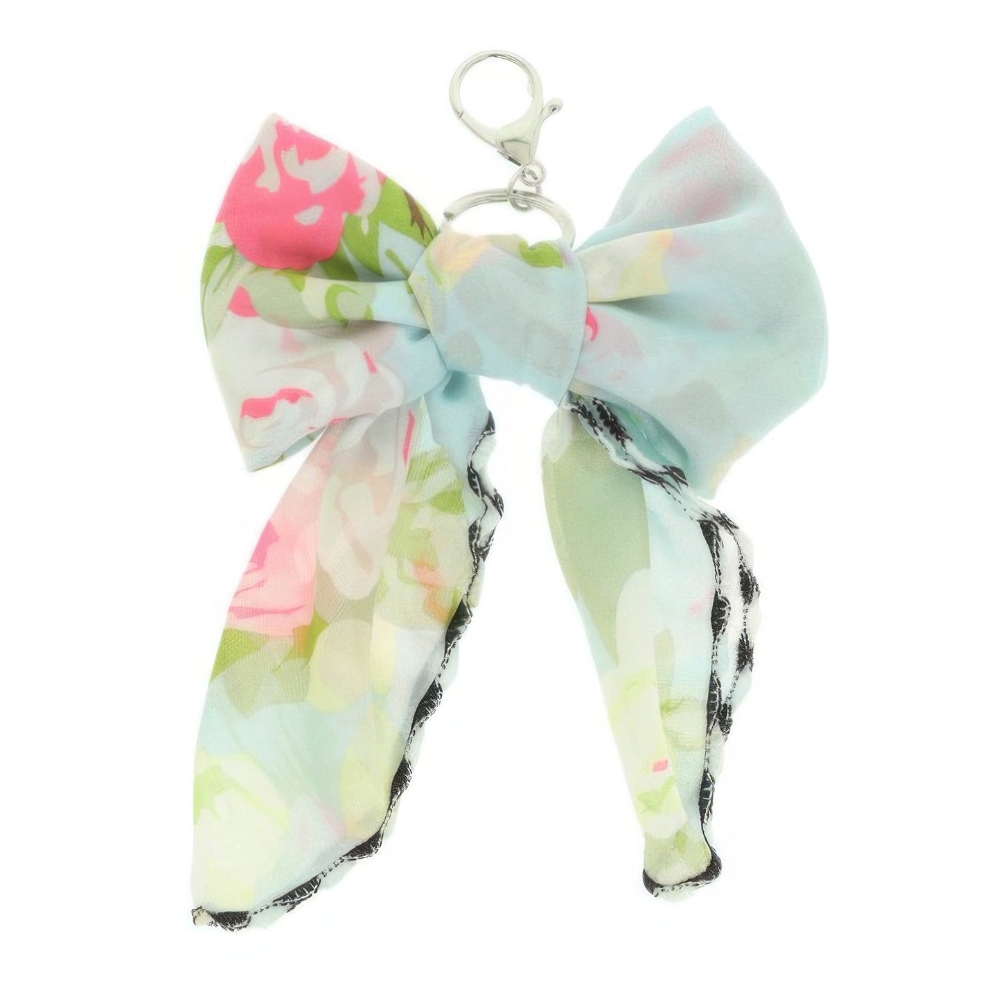 Pastel Bloom Scarf Bow Bag Charm Keychain - Tigbul's Variety Fashion Shop
