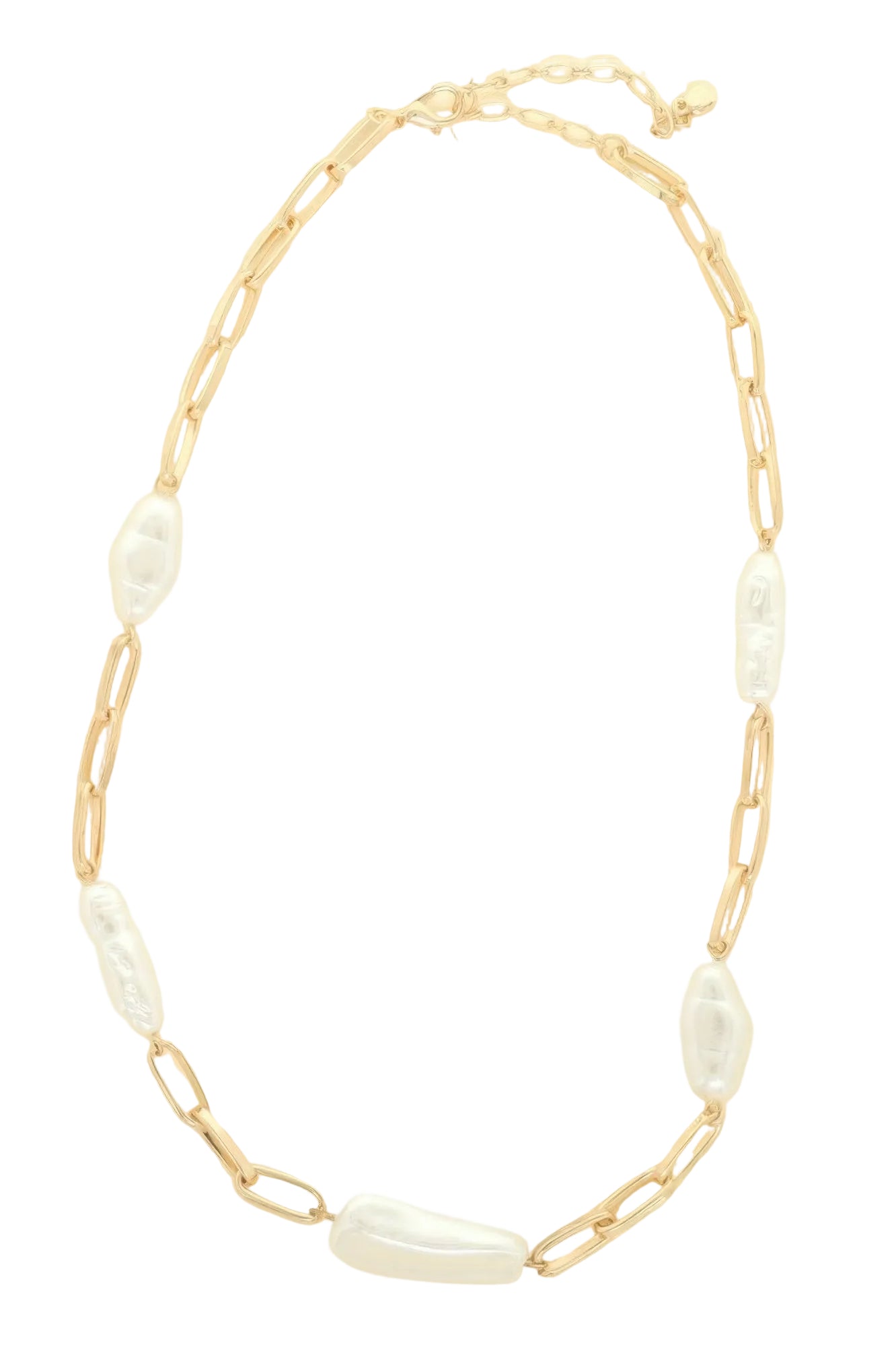 Baroque Pearl and Chain Necklace - Tigbul's Variety Fashion Shop