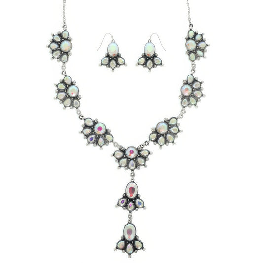 Western Jeweled Y-shaped Necklace Set - Tigbul's Variety Fashion Shop