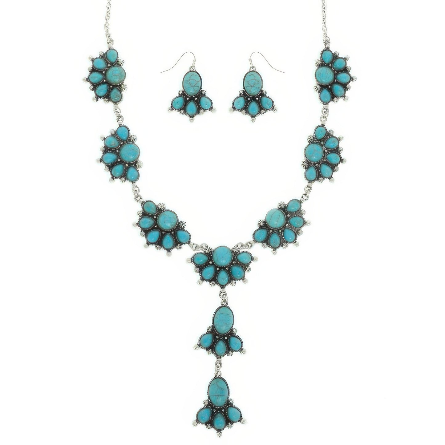 Western Jeweled Y-shaped Necklace Set - Tigbul's Variety Fashion Shop