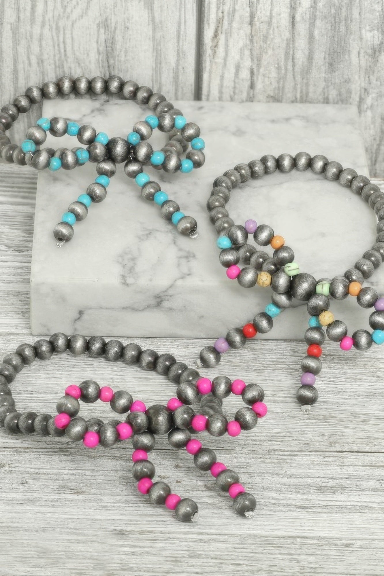 Western Bow Beaded Stretch Bracelet - Tigbul's Variety Fashion Shop