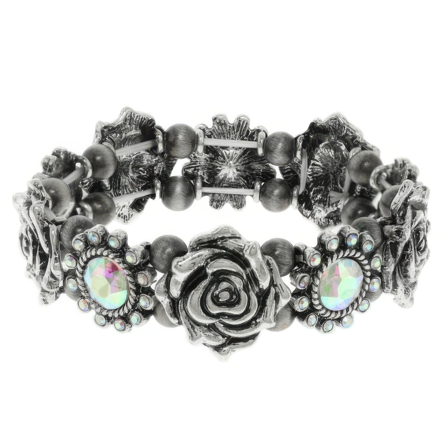 Western Rose Themed Stretch Bracelet - Tigbul's Variety Fashion Shop