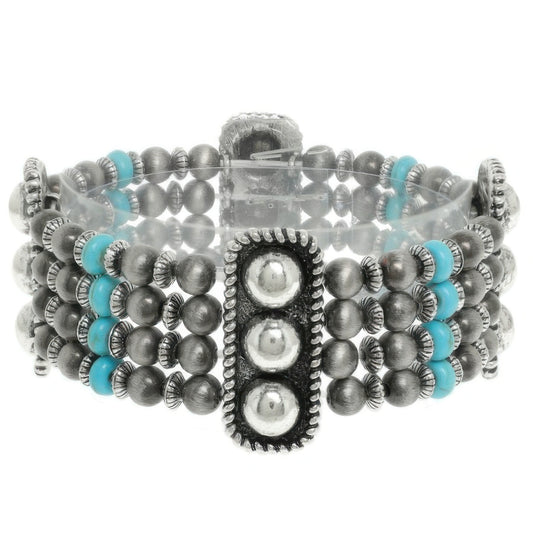 Western Rounded Rectangle Concho Bracelet - Tigbul's Variety Fashion Shop