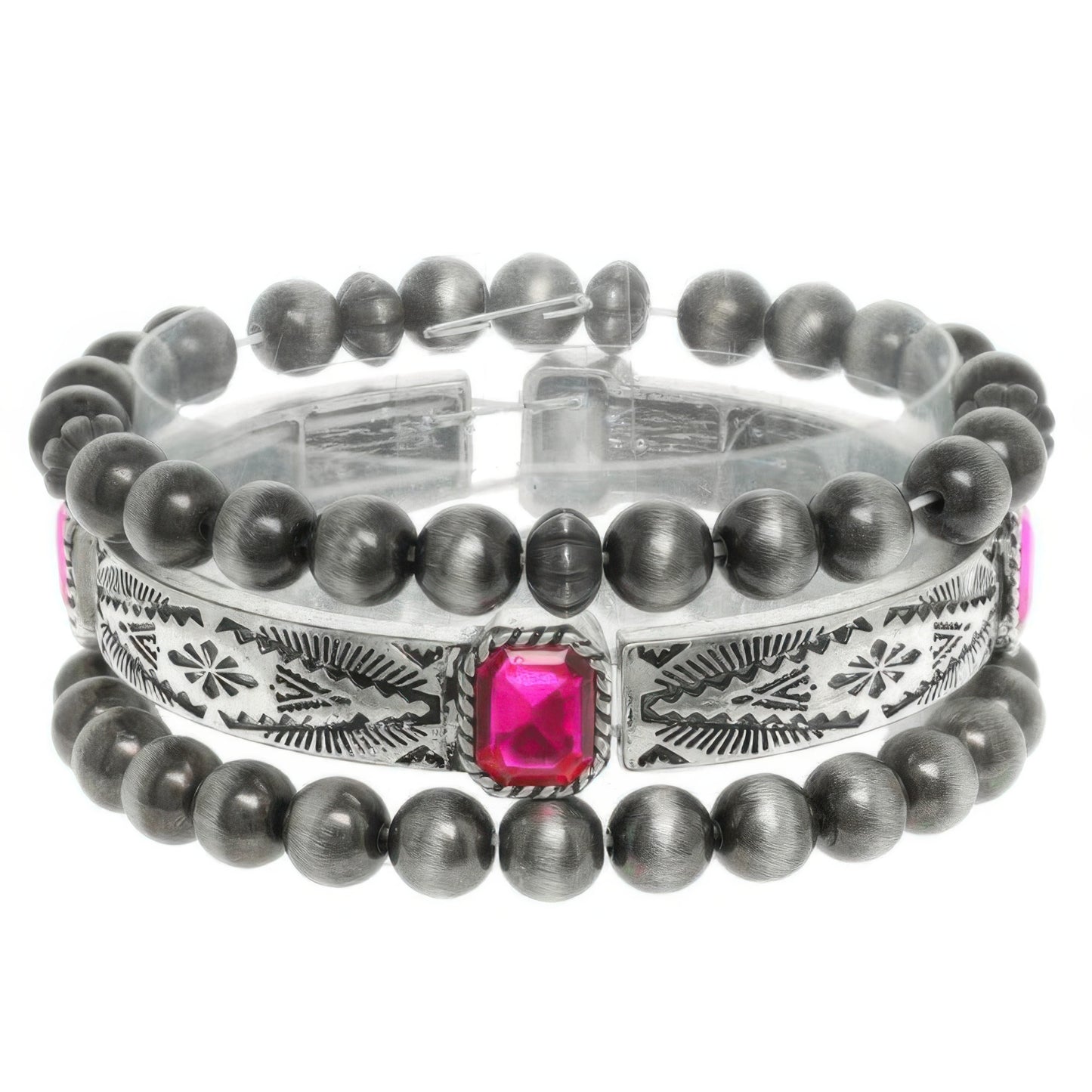 3pc Western Crystal Beaded Bracelet Set - Tigbul's Variety Fashion Shop