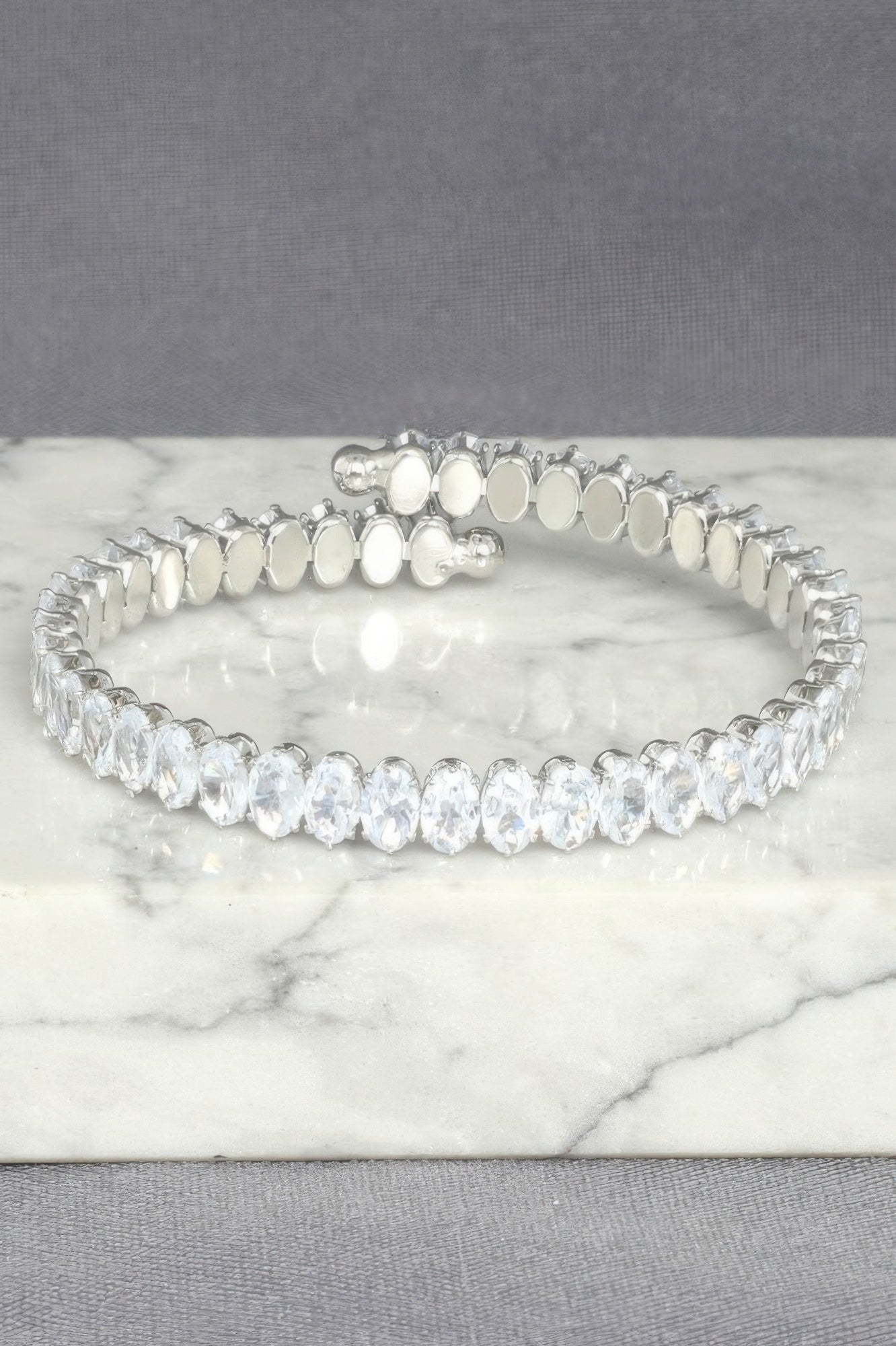 White Gold Plated Cz Tennis Bracelet - Tigbul's Variety Fashion Shop