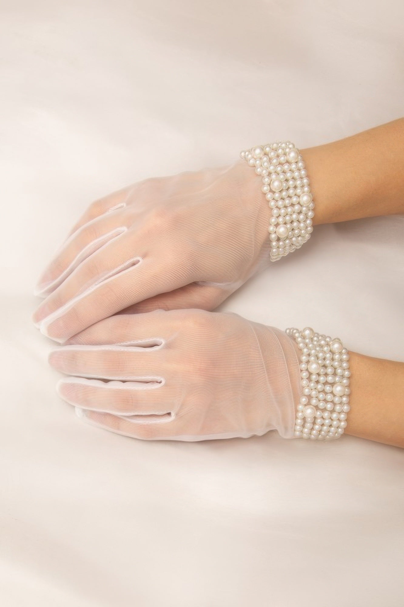 Bridal Sheer Mesh Wrist Length Gloves - Tigbul's Variety Fashion Shop
