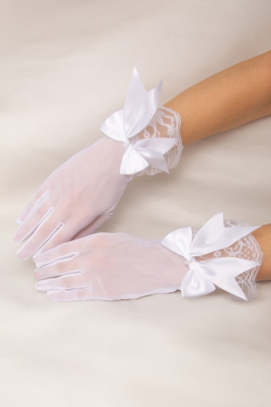 Bridal Chantilly Lace Wrist Length Gloves - Tigbul's Variety Fashion Shop
