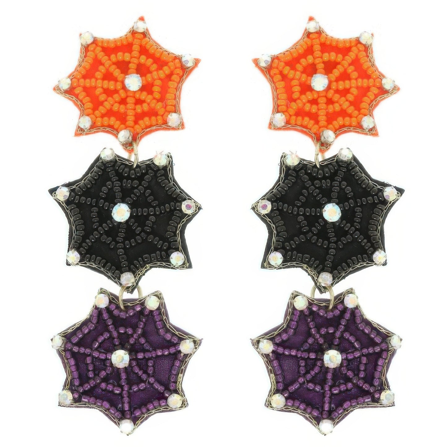 Halloween Spider Wed Seed Beaded Earrings - Tigbul's Variety Fashion Shop