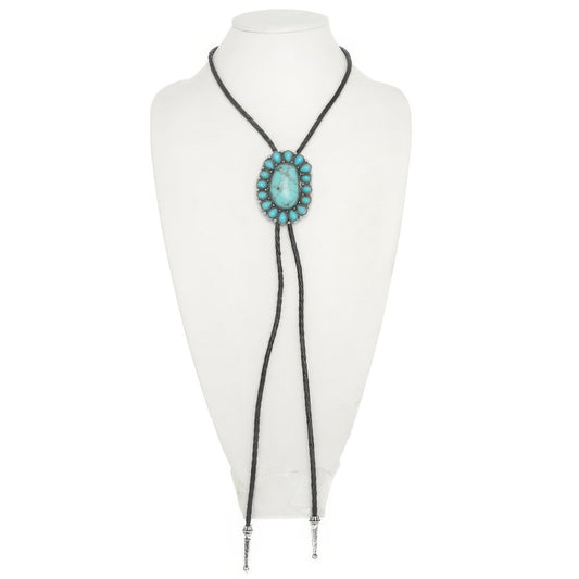 Western Turquoise Concho Bolo Necklace - Tigbul's Variety Fashion Shop