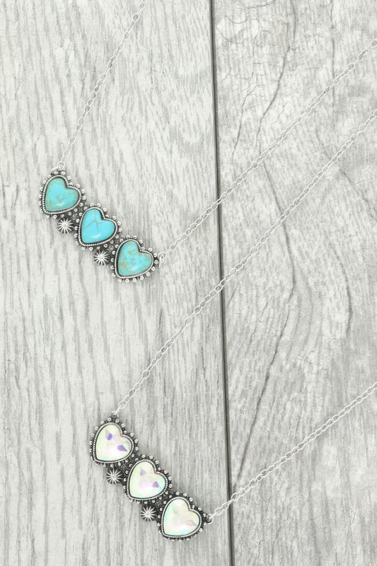 Western Jeweled Heart Pendant Necklace - Tigbul's Variety Fashion Shop