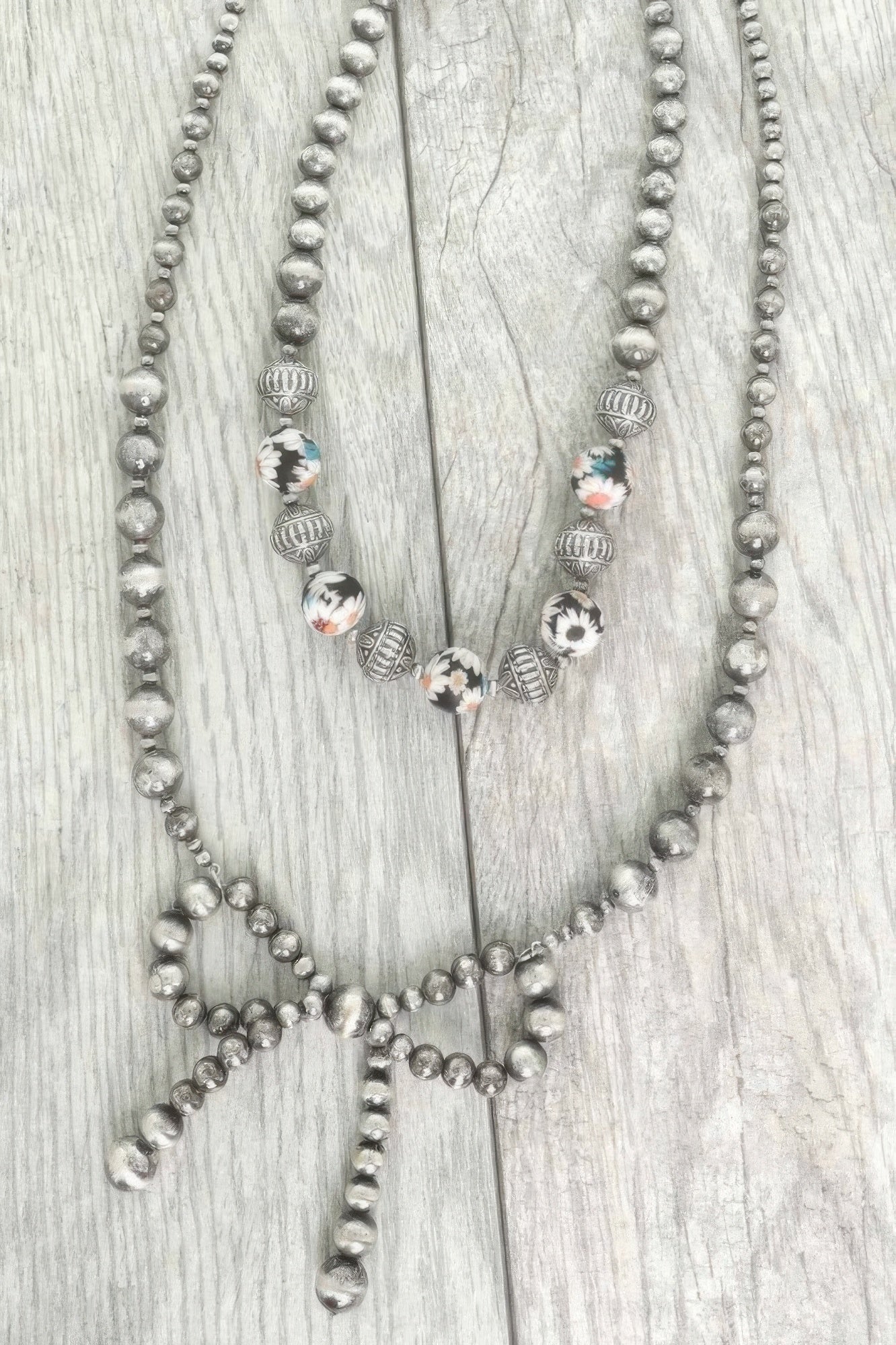 Western Bow Pendant Beaded Necklace - Tigbul's Variety Fashion Shop