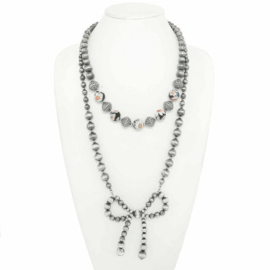 Western Bow Pendant Beaded Necklace - Tigbul's Variety Fashion Shop