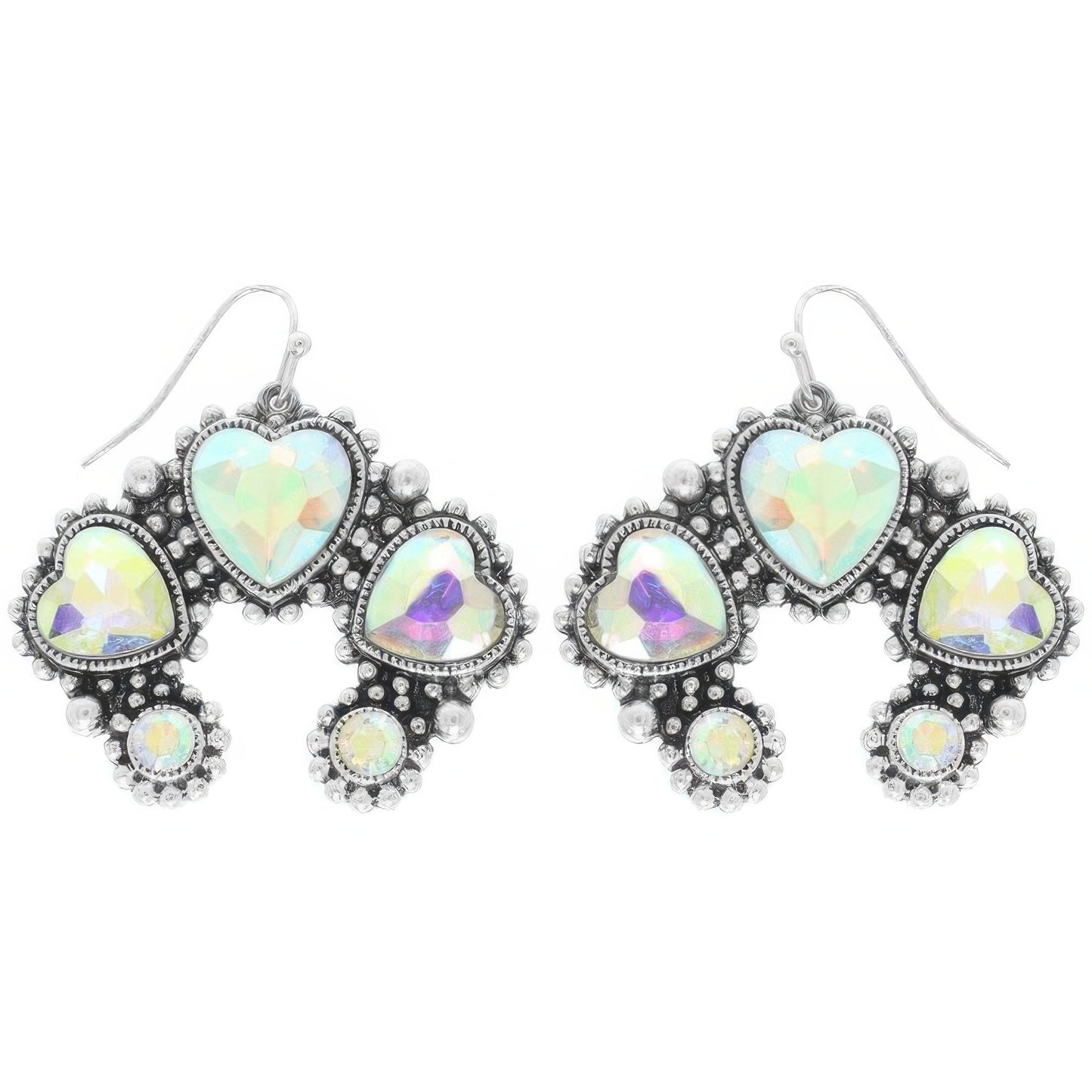 Western Hearted Squash Blossom Earrings - Tigbul's Variety Fashion Shop