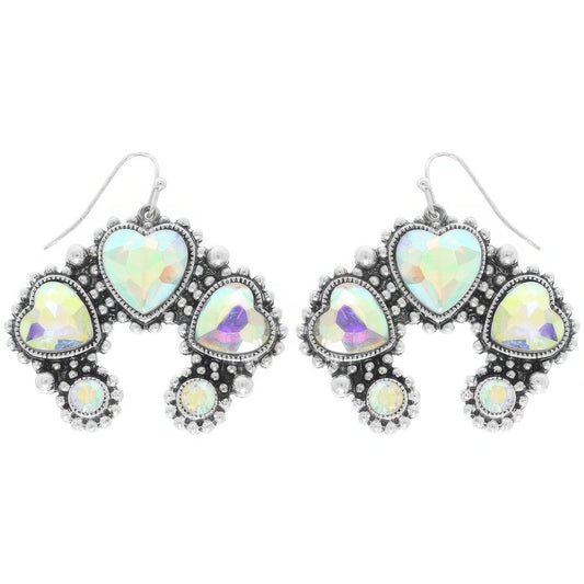 Western Hearted Squash Blossom Earrings - Tigbul's Variety Fashion Shop