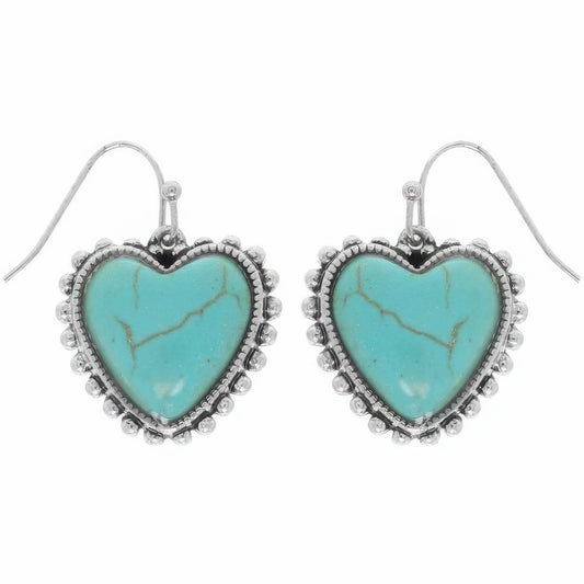 Western Heart Concho Earrings - Tigbul's Variety Fashion Shop