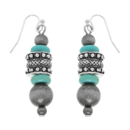 Western Jeweled Beaded Dangle Earrings - Tigbul's Variety Fashion Shop