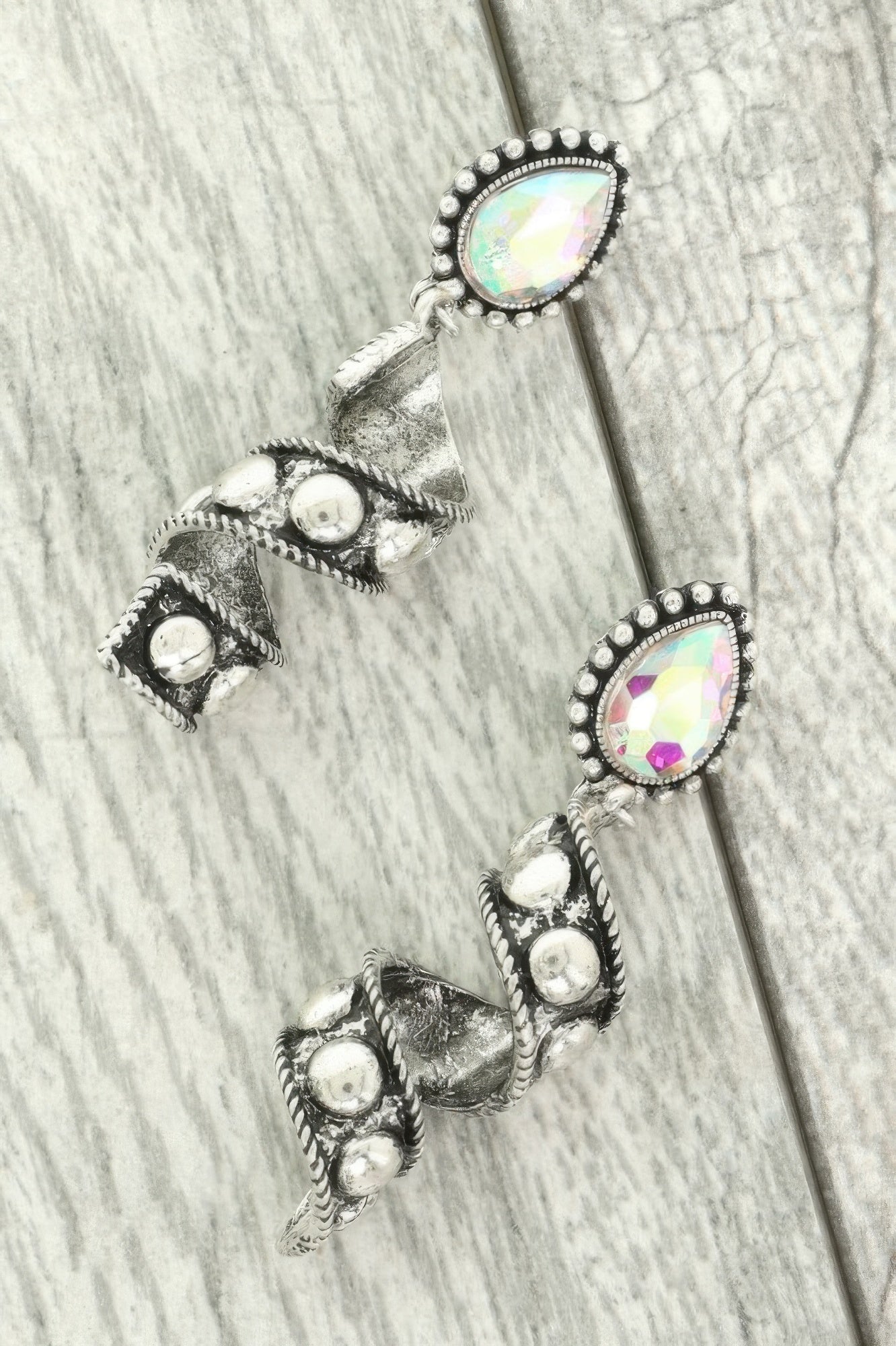 Western Teardrop Spiral Post Earrings - Tigbul's Variety Fashion Shop