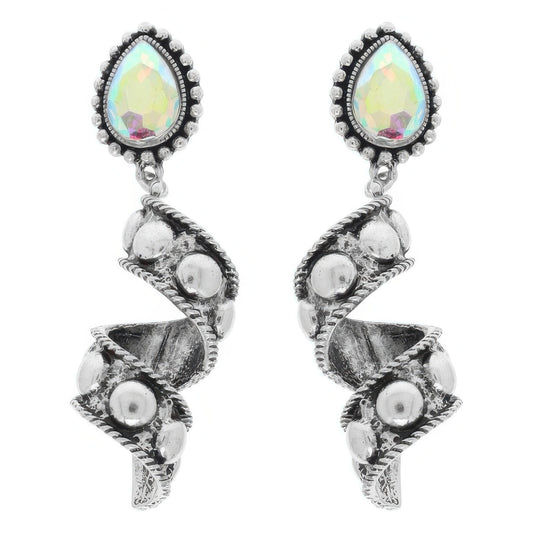 Western Teardrop Spiral Post Earrings - Tigbul's Variety Fashion Shop