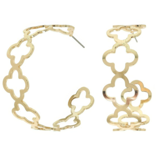 Clover Cutout Hoop Earrings - Tigbul's Variety Fashion Shop