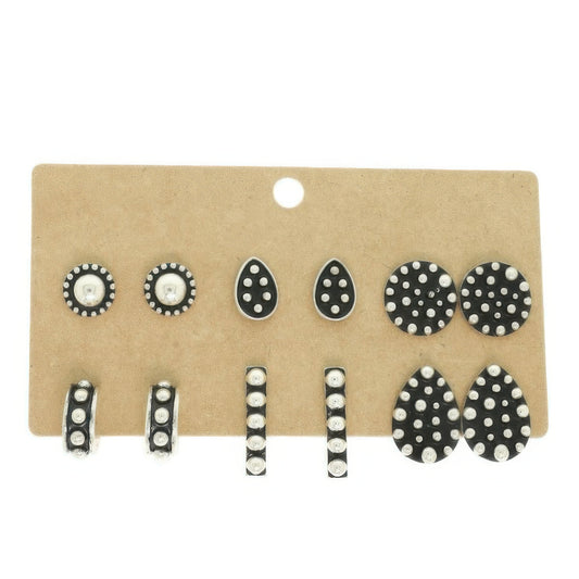 Western Theme Assorted 6 Pair Earring Set - Tigbul's Variety Fashion Shop