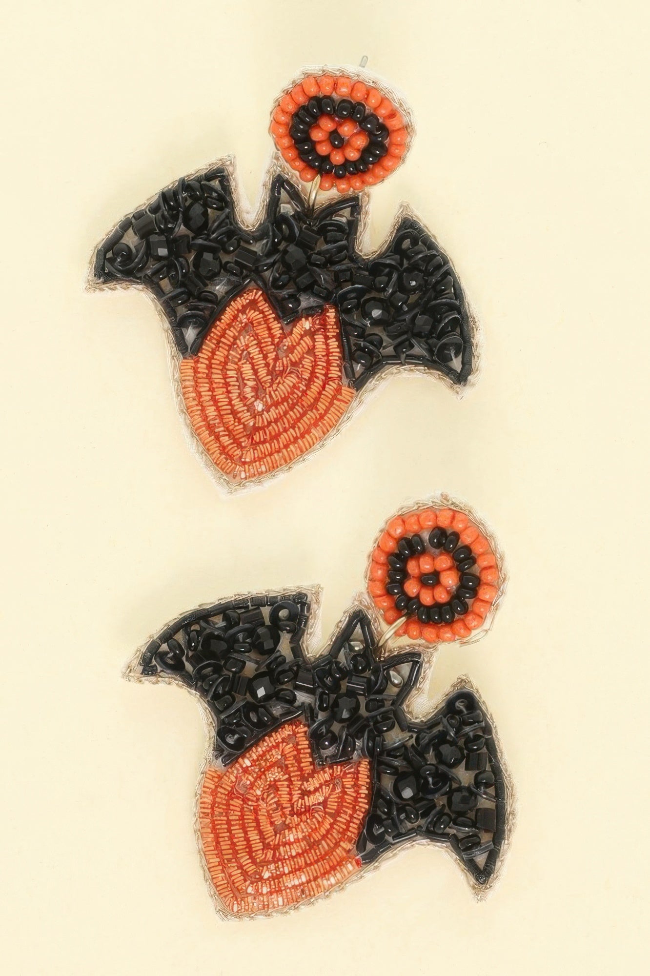 Halloween Bat On Heart Post Earrings - Tigbul's Variety Fashion Shop