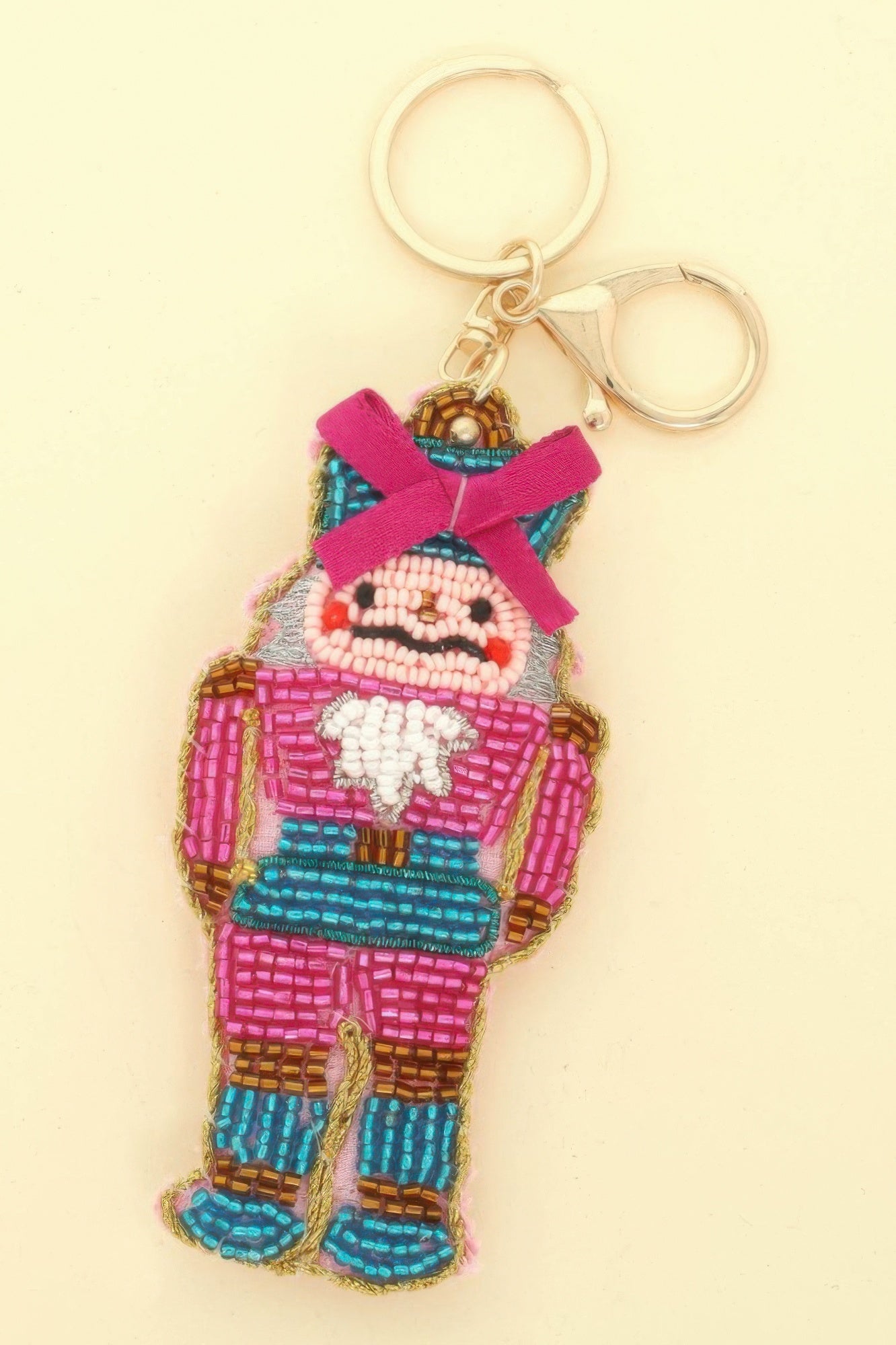 Christmas Nutcracker Seed Beaded Keychain - Tigbul's Variety Fashion Shop