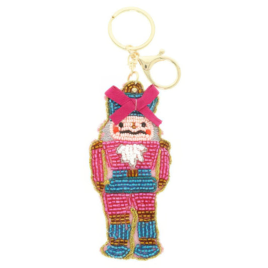 Christmas Nutcracker Seed Beaded Keychain - Tigbul's Variety Fashion Shop