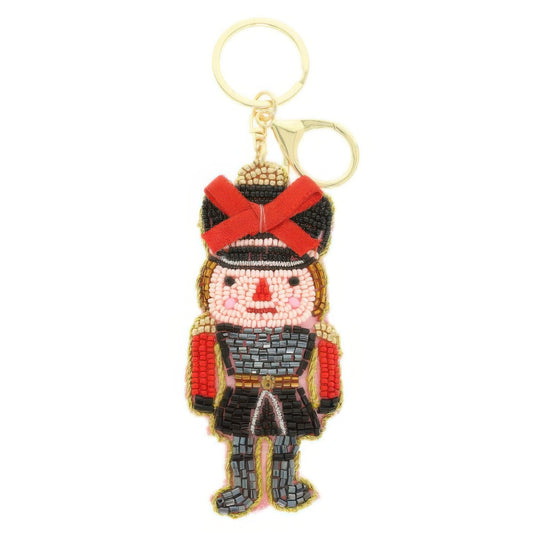 Christmas Nutcracker Seed Beaded Keychain - Tigbul's Variety Fashion Shop