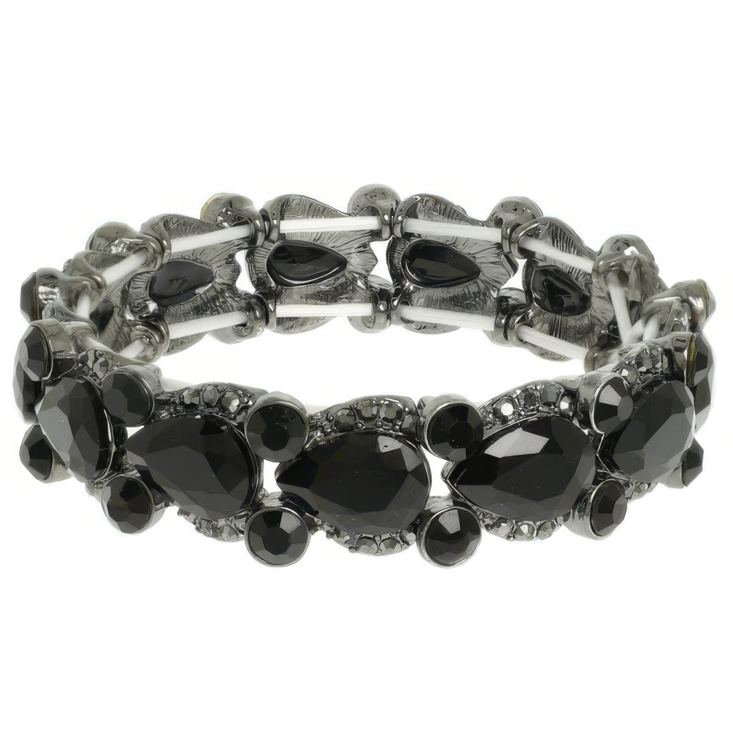 Round And Pear Cut Crystal Embellished Bracelet - Tigbul's Variety Fashion Shop