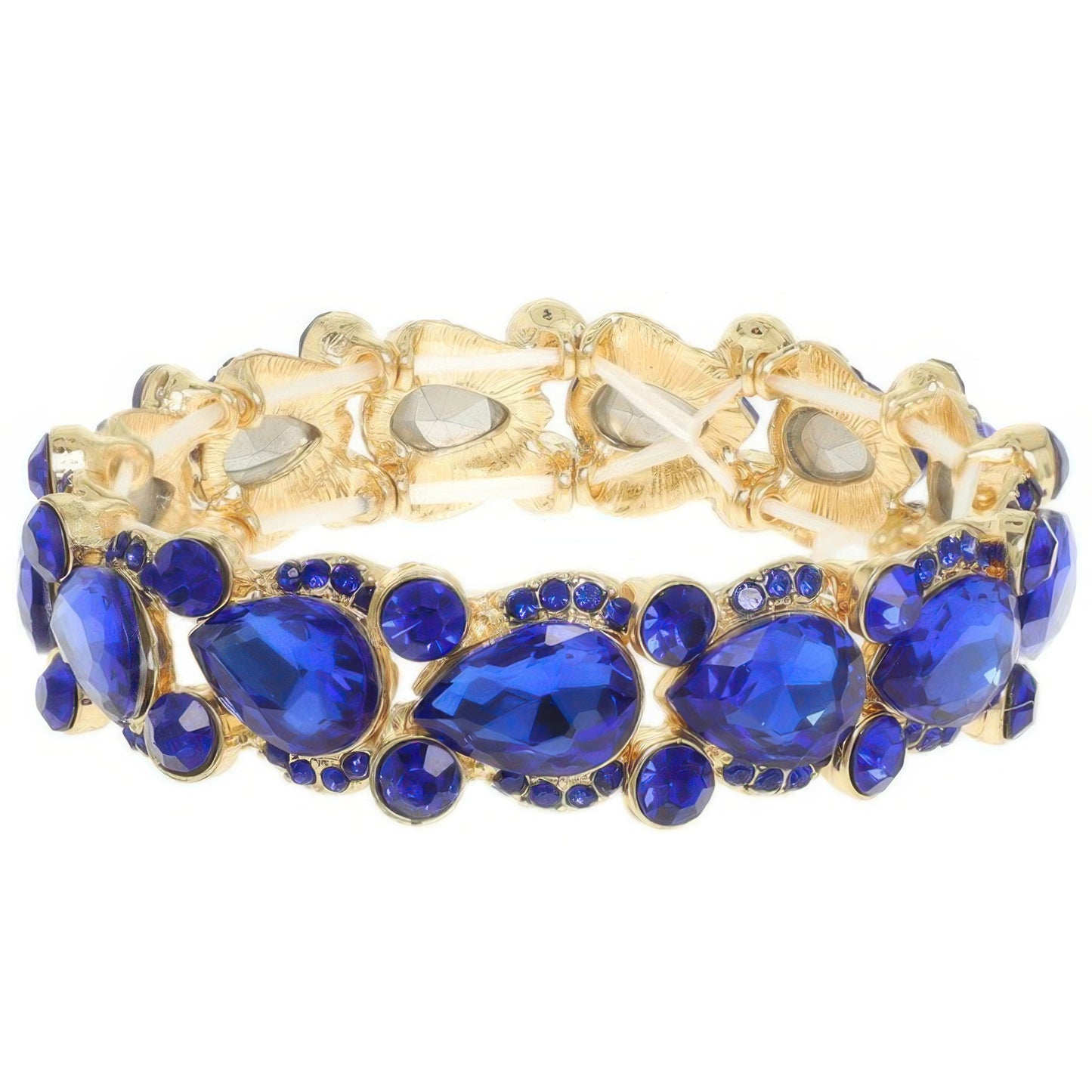 Round And Pear Cut Crystal Embellished Bracelet - Tigbul's Variety Fashion Shop