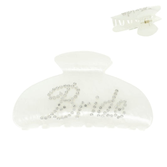 Bride White Acrylic Hair Claw Clip - Tigbul's Variety Fashion Shop