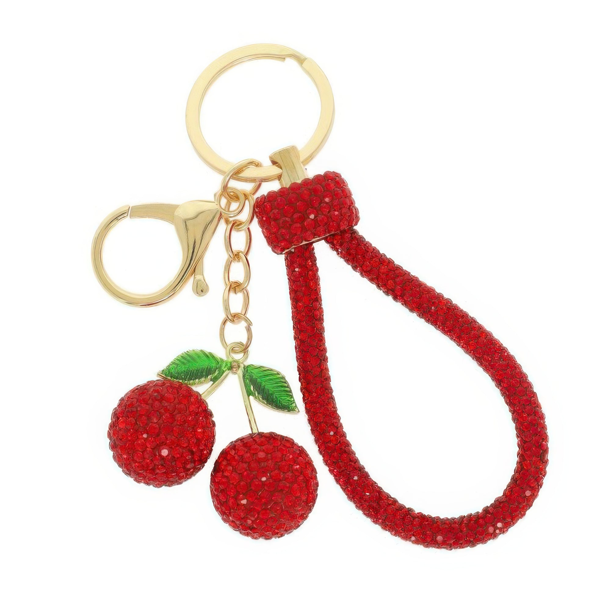 Jeweled Cherry Wristlet Keychain - Tigbul's Variety Fashion Shop