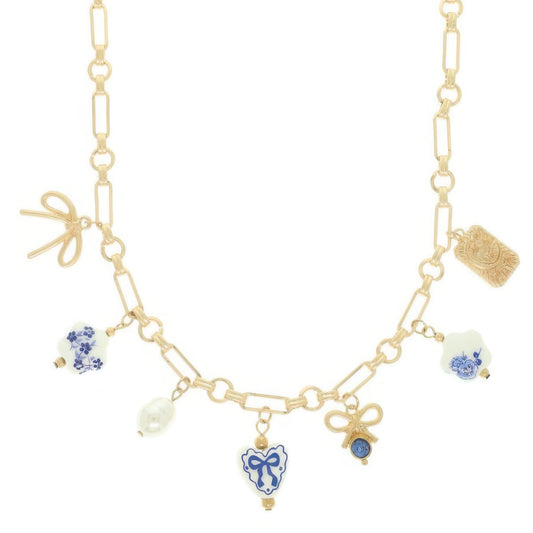 Floral Ceramic Charm Necklace - Tigbul's Variety Fashion Shop