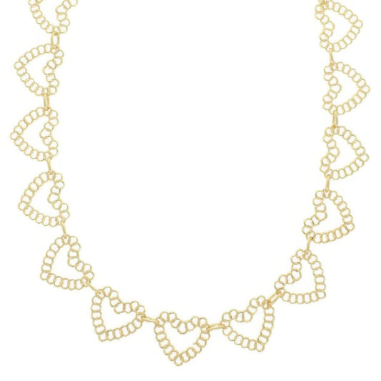 Heart Linked Charm Necklace - Tigbul's Variety Fashion Shop