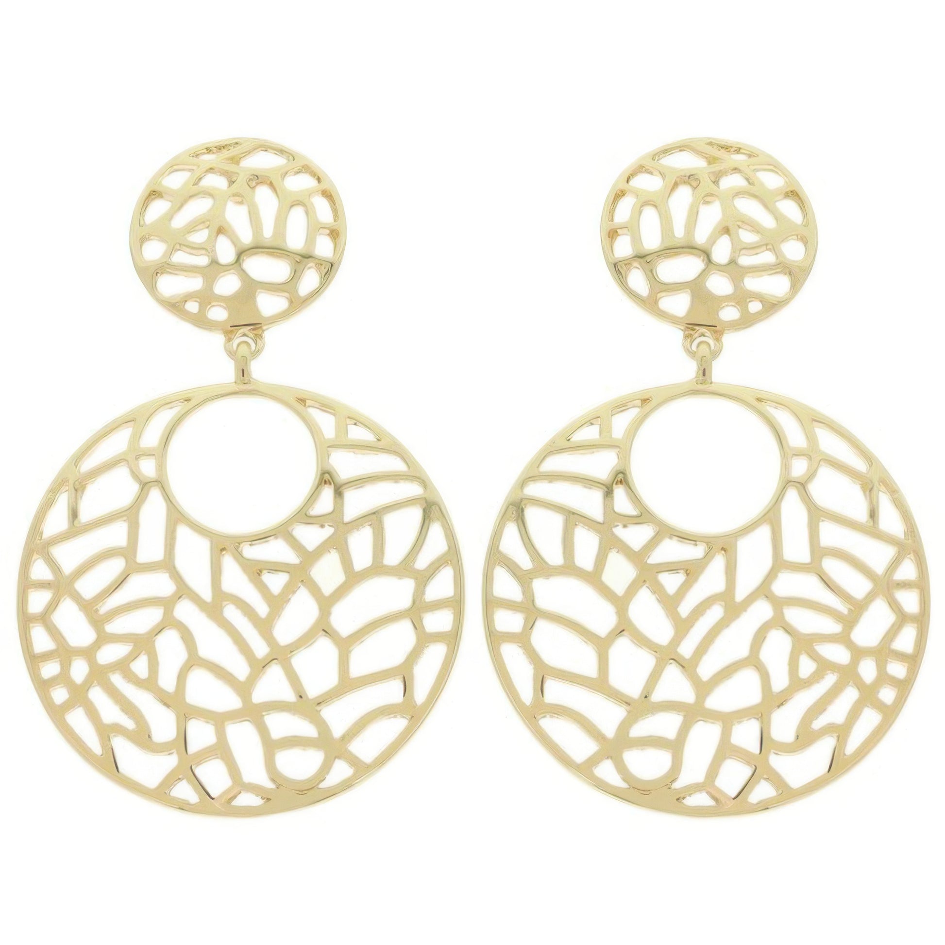 Round Disc Filigree Post Dangle Earrings - Tigbul's Variety Fashion Shop