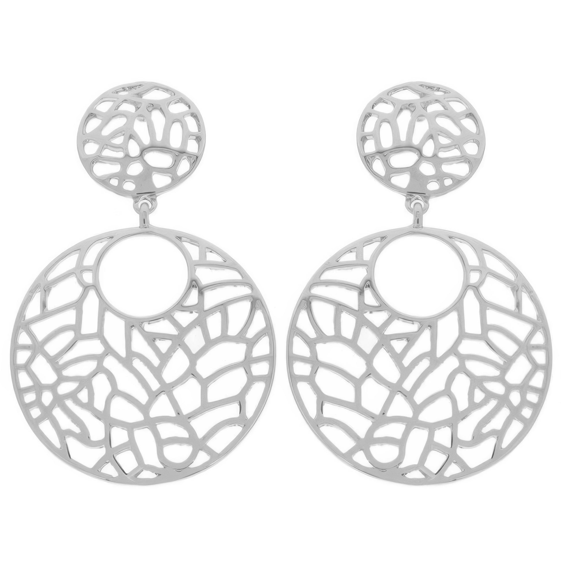 Round Disc Filigree Post Dangle Earrings - Tigbul's Variety Fashion Shop