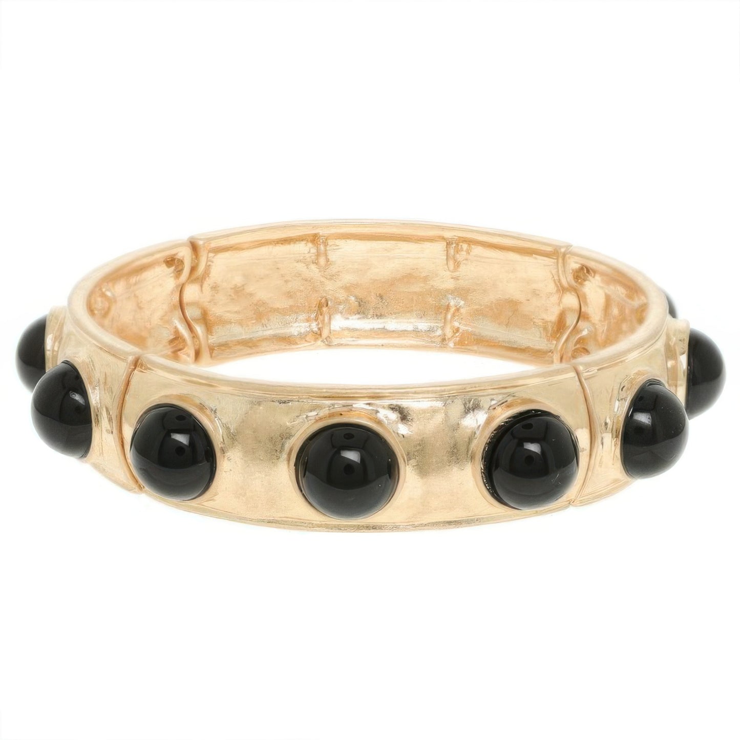 Bezel Set Cabochon Stretch Bangle - Tigbul's Variety Fashion Shop