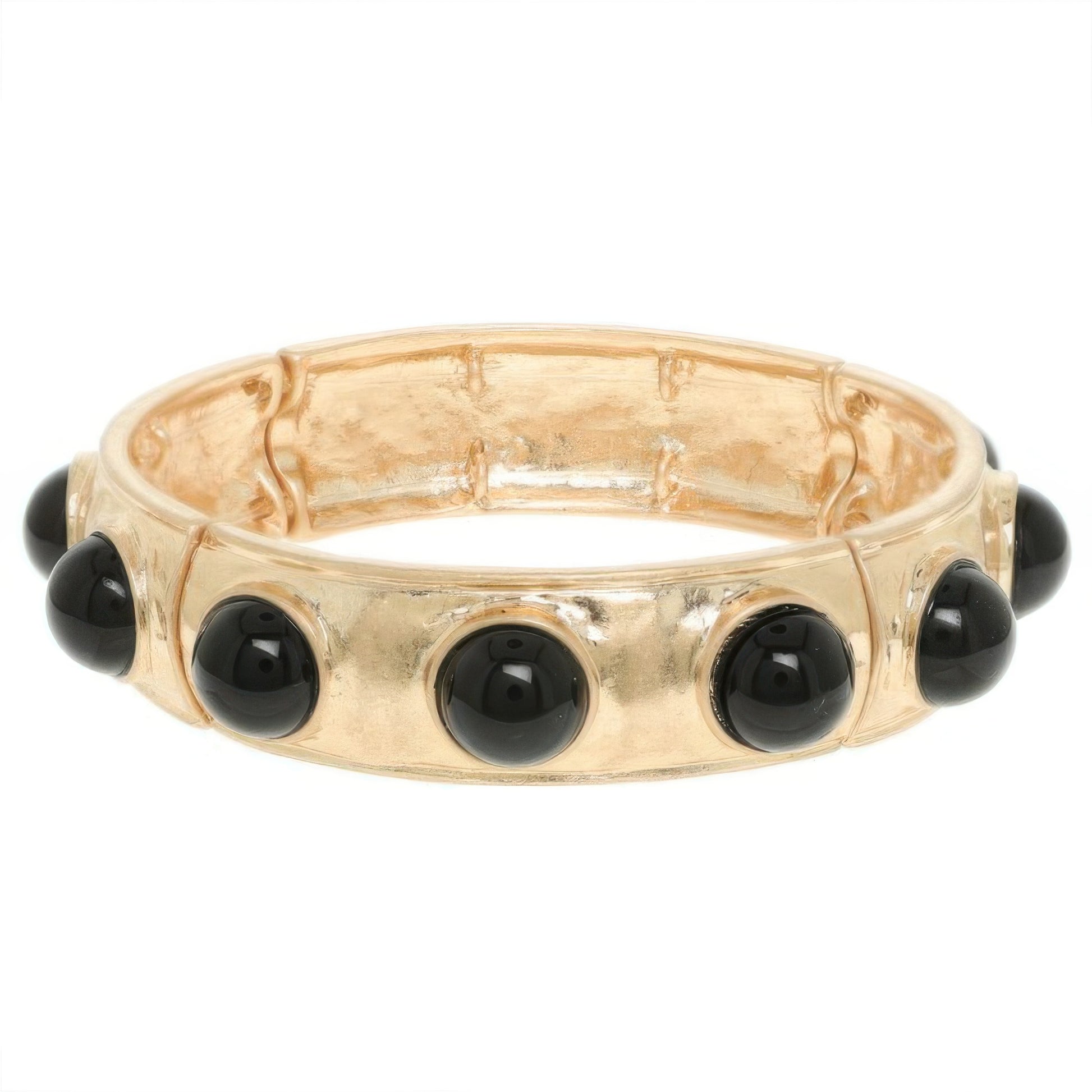 Bezel Set Cabochon Stretch Bangle - Tigbul's Variety Fashion Shop