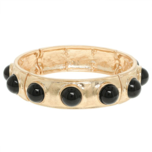Bezel Set Cabochon Stretch Bangle - Tigbul's Variety Fashion Shop