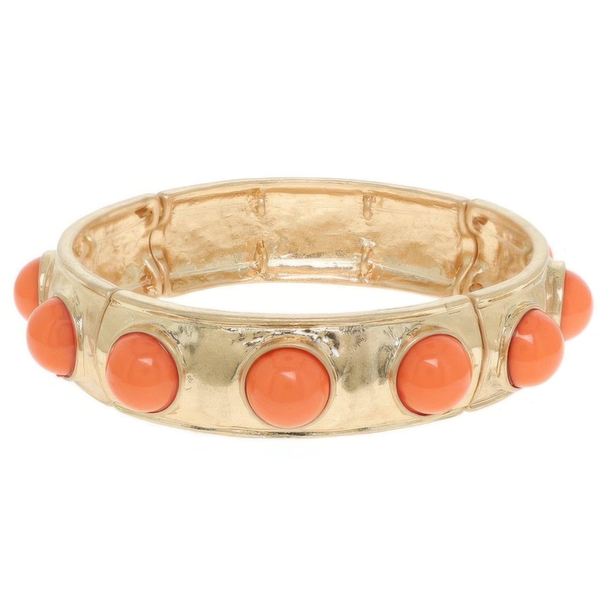 Bezel Set Cabochon Stretch Bangle - Tigbul's Variety Fashion Shop