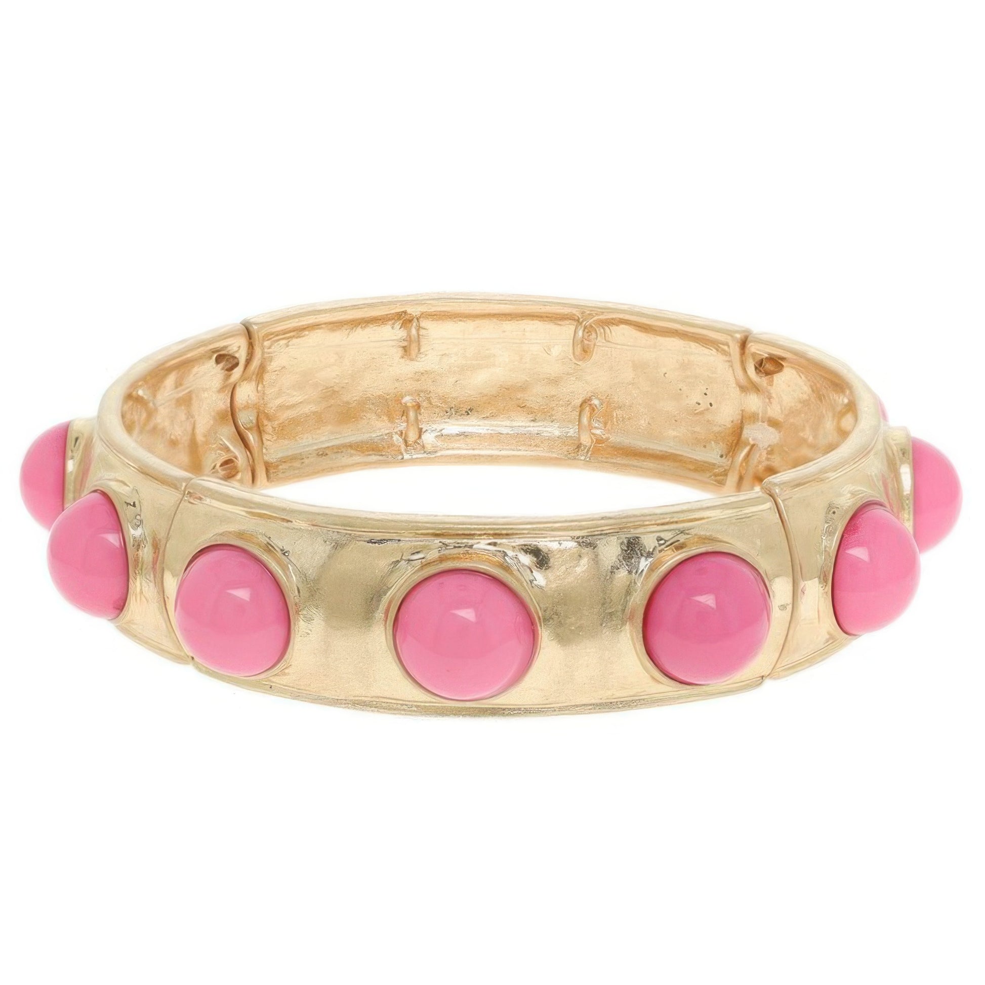 Bezel Set Cabochon Stretch Bangle - Tigbul's Variety Fashion Shop