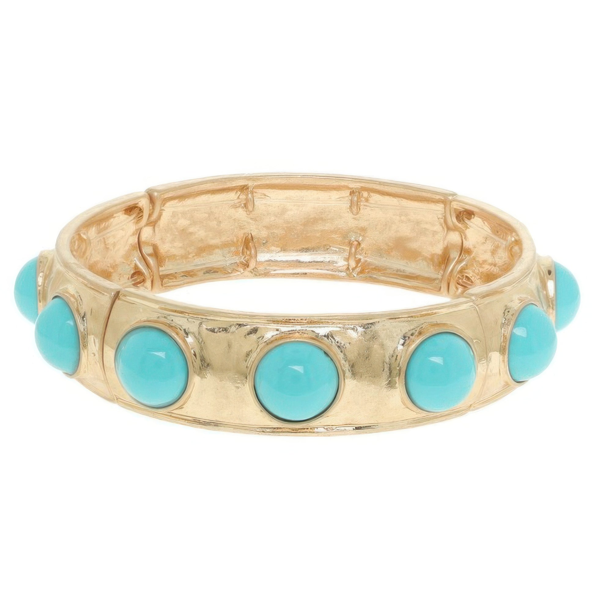 Bezel Set Cabochon Stretch Bangle - Tigbul's Variety Fashion Shop